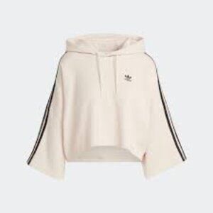Adidas  Cropped Hoodie with Black Stripes